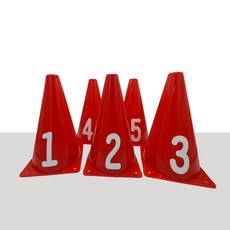 【GO 2 運動】現貨 數字三角錐 台灣製 無毒耐用 標示錐 障礙錐 多功能角錐 路障, 1個, 30cm (1~5)共5個, 隨機