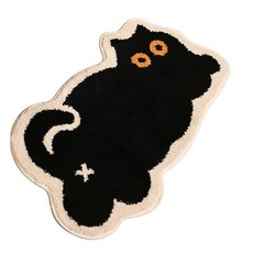 可愛貓咪造型羔羊絨地毯 臥室防滑腳踏墊 創意居家裝飾地毯