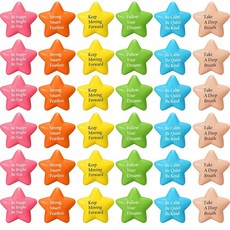 Aoriher 36개 동기 부여 스트레스 볼 영감을 주는 컬러풀 폼 볼 손 운동 해소 선물 사무, Star