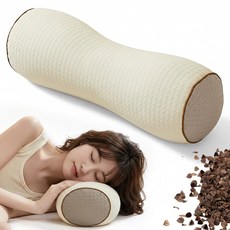 Kemei 메밀베개 목베개 수면용 통기성 좋은 편안한 베개, 1개, 베이지