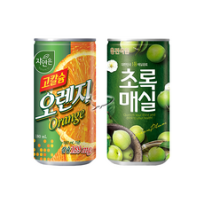 웅진 180ml 2종 고칼슘오렌지 10캔+초록매실 10캔 총20캔, 단품