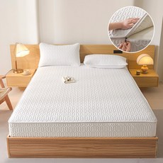 지퍼형 6면 누빔 매트리스커버 전면 탈부착 라텍스 메모리폼 토퍼커버 S/SS/Q/K 10cm 20cm 25cm, 110x200x10cm, 흰색