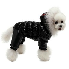 MUYAOPET 강아지용 방수 반려동물 옷 겨울 따뜻한 재킷 코트 강아지 후드 점프수트 스노슈트(XXL 블랙)