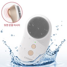Coowin쿠윈 온열 진동클렌저 실리콘 브러쉬 3종 모드 5단 강도 충전식 (거치대 포함), 화이트