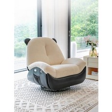 1인용 전동 리클라이너 소파 안락의자 다기능 리클라이닝 의자 편안한 거실 활용 싱글 소파 침대형 쇼파베드 조절 가능한 모던한 디자인, AB_연한 커피 화이트 전동 리클라이너+회전+폰거치