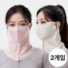 시크도트 자외선차단 여성 골프 마스크, 1세트, 아이보리+핑크 1세트, 아이보리+핑크