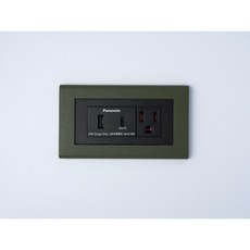 Panasonic 國際牌 Glatima 軍綠色 開關插座面板蓋板【快速出貨】, 1個, typeC+USB加插座（黑