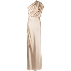 미셸메이슨 비대칭 오픈 백 이브닝 드레스