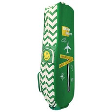 [아이언티샷] 스마일 항공커버 10초 골프 기능성 항공백 일체형 바퀴형 호환 파우치, 그린