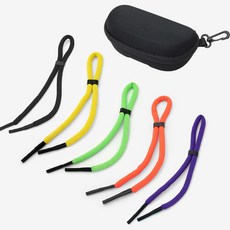 用於水中游泳的浮動浮力帶太陽鏡眼鏡帶防丟失浮力帶長度調節（5 條浮力帶 + 環形眼鏡盒）