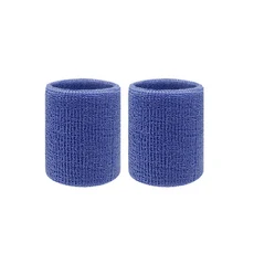쿠쿠스토어 AOLIKES 1 쌍 수건 스포츠 팔찌 테니스 스웨트 밴드 농구 손목 보호대 Padel Fitness Sweatban, 07 Lake blue 8cm