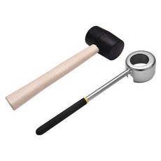 開椰子神器椰子開殼器，商用家用椰青開椰器，輕鬆挖肉打孔, 椰子開殼器+錘子, 1個