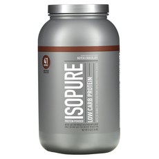 Isopure 이소퓨어 로우 카브 파우더 네덜란드 초콜릿 3 파운드 (1361 그램), 1개, 1.361kg