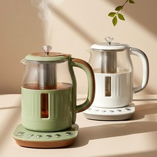 유리 보온 분유 티포트 1.5L 온도설정 4단, 유리 티포트 1.5L 화이트