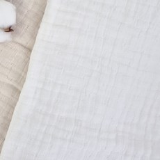 4중 요루 거즈 천 (백아이보리) 면100% - 대폭 도톰하고 부드럽고 탄탄한 화이트 원단 (천연염색가능), 1개, 백아이보리