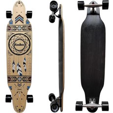 Rimable 104.1cm(41인치) 프리스타일 탑마운트 롱보드 스케이트보드 - 초보자 크루저 단풍나무 데크 크루징 롱 보드 스케이트보드 청소년 어린이 및 성인용 (블랙, 순_171338