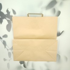 종이쇼핑백 선물백 크라프트 종이가방 납작끈 무지 200개 BK13713, 1개