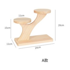 實木花盆架 簡約風格盆栽架 陽台客廳室內花架, 展示架A 原木色, 2層