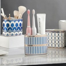 고급 호텔 양치컵 컵 세라믹 세트 화장실 A세트 6종 욕실 북유럽, 줄무늬-분홍색