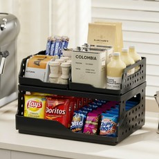 잔비오 데스크 오거나이저 책상 정리함 수납함 2단, 1개, 블랙