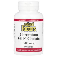 Natural Factors 크로뮴 GTF 킬레이트 500mcg 90정, NaturalFactors크로뮴GTF킬레이트500mcg, 1개