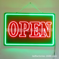오픈 네온사인 조명 카페 패스트푸드 LED 무선 매장 리모콘 열림, 1개, RGB