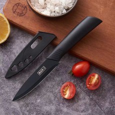 刀具套裝菜刀水果刀切菜刀家用套裝組閤廚房刀具刀架, 1個, 純黑   水果刀
