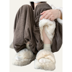 무니유유 쫀쫀한 부들부들 체형커버 A라인 플레어 벌룬 밴딩 포켓 니트 롱 치마바지 (일반/기모 2종류)