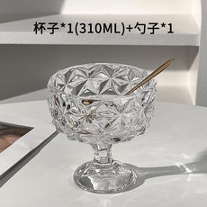 玻璃高腳甜品碗 660ML, 冰鑽雪糕杯 310ML, 1個