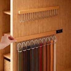 Yooker 2 팩 벨트 정리함 옷장 행거 벽걸이용 16.1 인치 발렛 로드 타이 랙 탱크 탑 걸이용 12 개의 금속 후크로 연장 스카프 브래지어 키 보관 액세서리를 꺼냅니다, Yookeer 2팩 벨트 오거나이저 벽걸이 확장 가능한