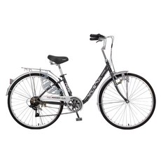 BIKEONE MG9 246 PLUS 24吋6速SHIMANO日式和風淑女車 內置磨電燈低跨點設計復古式美學, 深鐵灰, 1個, 24吋