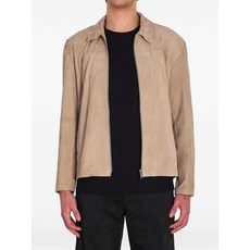 아르마 셔츠 스타일 지퍼 스웨이드 재킷