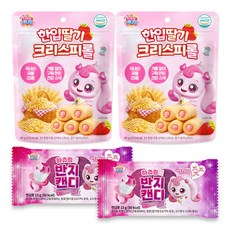 프린세스 캐치티니핑 한입 딸기 크리스피롤 40g + 하츄핑의 반지캔디 13g 세트