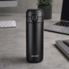 에브리x키친아트 보온보냉 심플 원터치 텀블러, 1개, 0.4L, 블랙