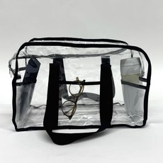 투명 지퍼형 비치백 블랙 물놀이가방