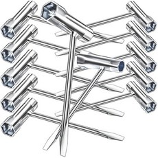 MotBach 체인톱 스크렌치 교체 도구 10개 스크루 드라이버 렌치 액세서리 세트 합금강 T 스패너 조합 도구 길고 짧은 사이즈 13 x 19mm, 10팩