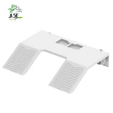 A05E-거북이 목욕 플랫폼(흡착컵 포함) - 수생 파충류 및 양서류를 위한 매끄러운 표면 먹이통, 01 White