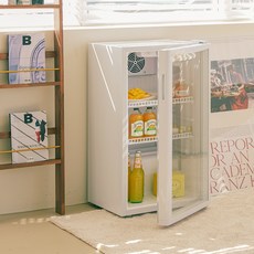 포쿨 미니 쇼케이스 냉장고 KVC-90 90L, 화이트 기본도어