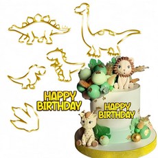 공룡 컵케이크 토퍼 6개 공룡 생일 장식 아동용 공룡 테마 파티 베이비 샤워 생일 파티 장식 용품, 공룡 컵케이크 토퍼 6개, 공룡 생일 장식 아동용 공룡
