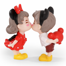 러블리 커플 미니 차량 피규어 인테리어 소품, 1개, 키스 하트 커플