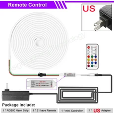 방수 RGBIC 네온 LED 스트립 WiFi/블루투스/리모컨 EU 플러그 드림 풀컬러 룸 장식 조명, 10 발광 색상 8, 01 1m