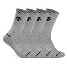 데상트 남성 스포츠 파일 라인 중목양말 4P_GY, 4족세트_GY, FREE