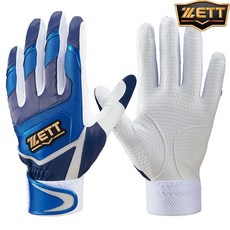 ZETT 打擊手套 白/黑/藍 三色 BG919E 棒球手套 舒適透氣 減震耐磨, 藍,L, 1個