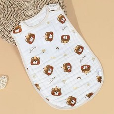 愛兒寶 六層紗布睡袋 嬰兒防踢被 透氣吸汗四層泡泡紗背心式蘑菇寶寶睡袋