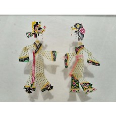純手工 皮影 才子佳人 雙面雕刻 牛皮 25cm, 如圖所示, 1個