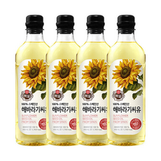 (매장정품) 비비고 [비비고] (CJ제일제당) 해바라기씨유 900ML x 4병 238406, 4개