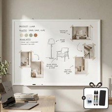 토탈하얀칠판 일반 화이트보드 (화이트우드), 화이트우드