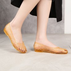 투니스 여성 펀칭 플랫 젤리 샌들