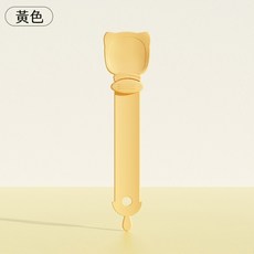 【喵的咧選物】貓條餵食器 寵物餵食輔助器 綠色 18.5cm 手柄長 6.5cm 寬, 黃色, 1個