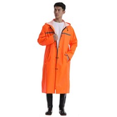 경량 판쵸우의 공사 현장 비옷 장마철 레인코트 후드 남녀공용 지퍼 포켓